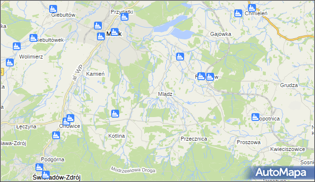 mapa Mlądz, Mlądz na mapie Targeo