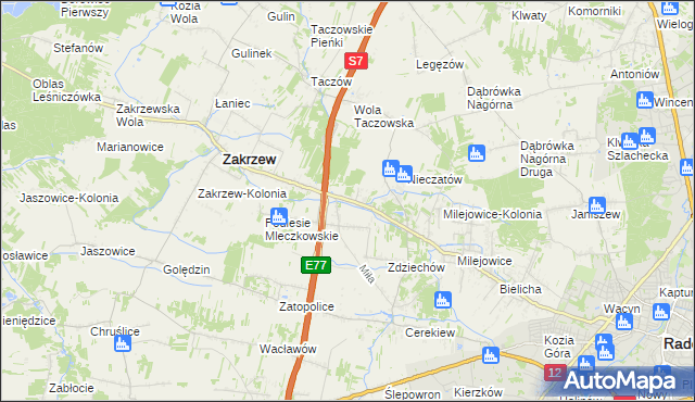 mapa Mleczków, Mleczków na mapie Targeo