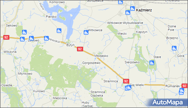 mapa Młodasko, Młodasko na mapie Targeo