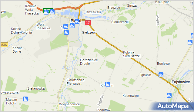 mapa Młodziejów, Młodziejów na mapie Targeo