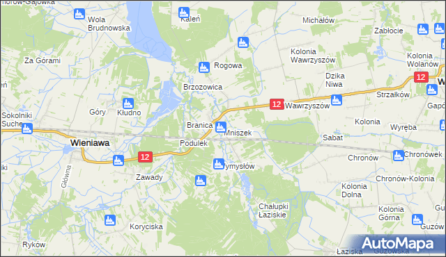 mapa Mniszek gmina Wolanów, Mniszek gmina Wolanów na mapie Targeo