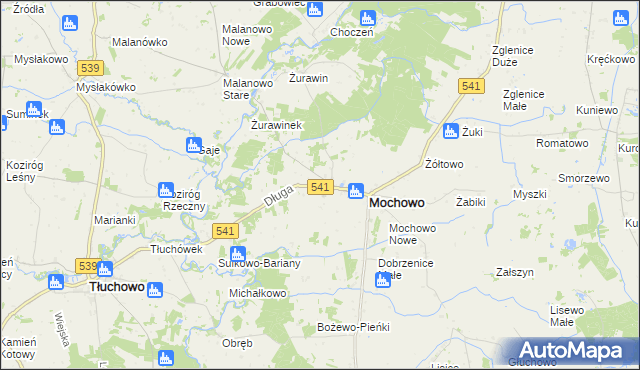 mapa Mochowo-Parcele, Mochowo-Parcele na mapie Targeo