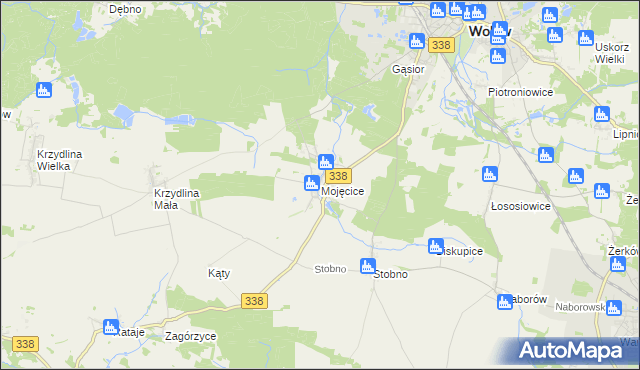 mapa Mojęcice, Mojęcice na mapie Targeo