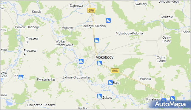 mapa Mokobody, Mokobody na mapie Targeo