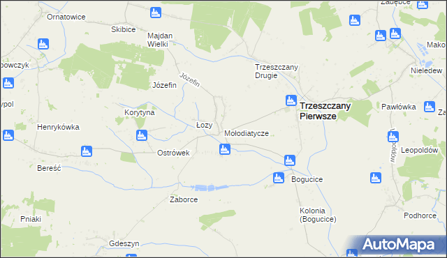 mapa Mołodiatycze, Mołodiatycze na mapie Targeo