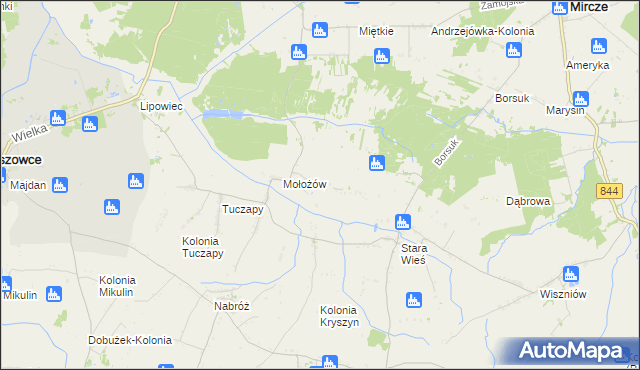 mapa Mołożów-Kolonia, Mołożów-Kolonia na mapie Targeo