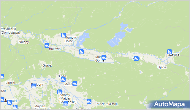 mapa Momoty Górne, Momoty Górne na mapie Targeo