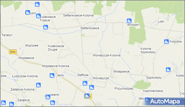 mapa Moniatycze-Kolonia, Moniatycze-Kolonia na mapie Targeo