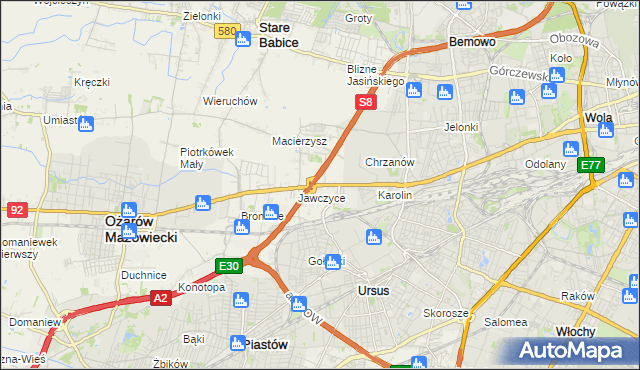 mapa Mory gmina Ożarów Mazowiecki, Mory gmina Ożarów Mazowiecki na mapie Targeo