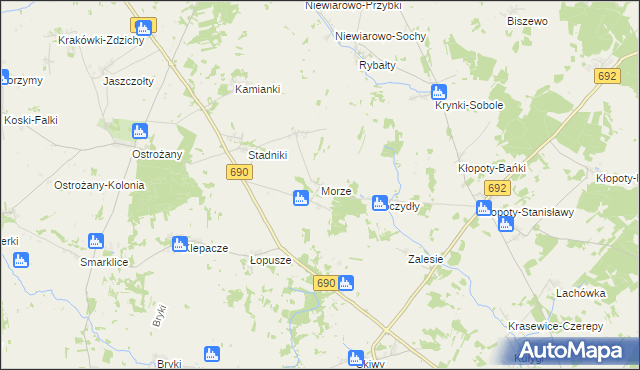 mapa Morze gmina Grodzisk, Morze gmina Grodzisk na mapie Targeo