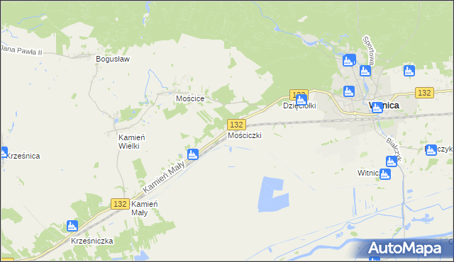 mapa Mościczki, Mościczki na mapie Targeo