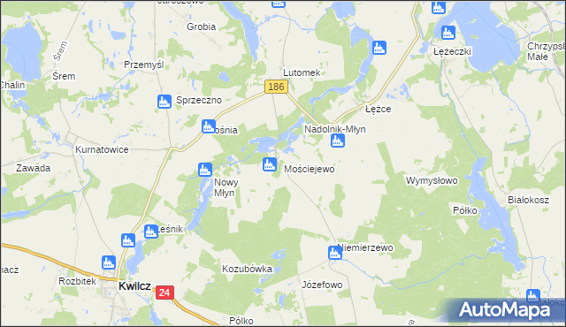 mapa Mościejewo, Mościejewo na mapie Targeo