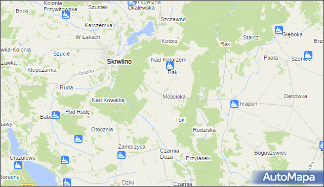 mapa Mościska gmina Skrwilno, Mościska gmina Skrwilno na mapie Targeo