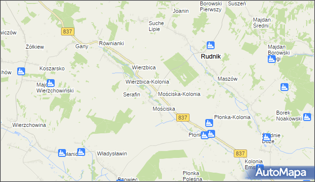 mapa Mościska-Kolonia, Mościska-Kolonia na mapie Targeo