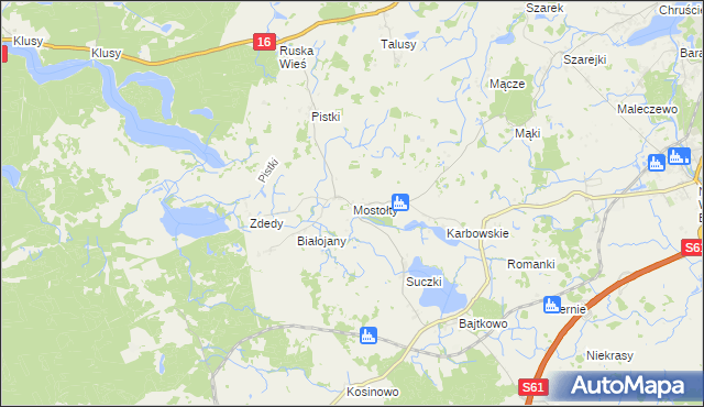 mapa Mostołty, Mostołty na mapie Targeo