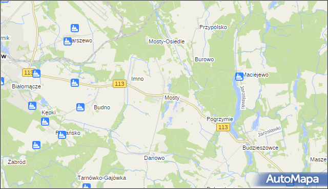 mapa Mosty gmina Goleniów, Mosty gmina Goleniów na mapie Targeo