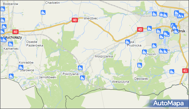 mapa Moszczanka gmina Prudnik, Moszczanka gmina Prudnik na mapie Targeo