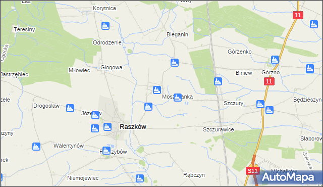 mapa Moszczanka gmina Raszków, Moszczanka gmina Raszków na mapie Targeo