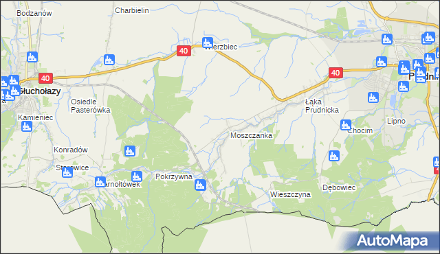 mapa Moszczanka-Kolonia, Moszczanka-Kolonia na mapie Targeo