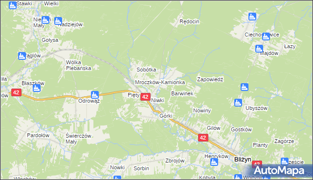 mapa Mroczków, Mroczków na mapie Targeo