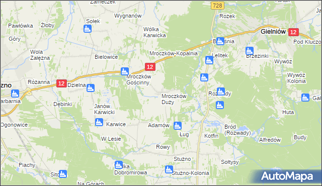 mapa Mroczków Duży, Mroczków Duży na mapie Targeo