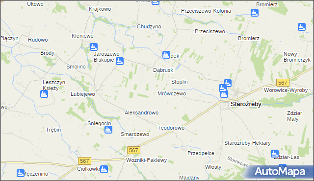 mapa Mrówczewo, Mrówczewo na mapie Targeo