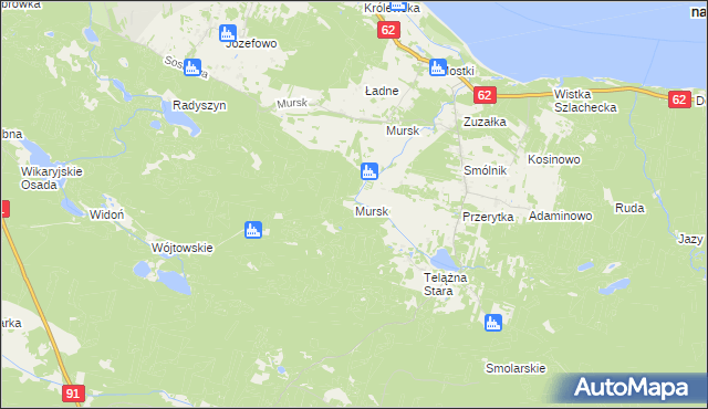 mapa Mursk gmina Kowal, Mursk gmina Kowal na mapie Targeo