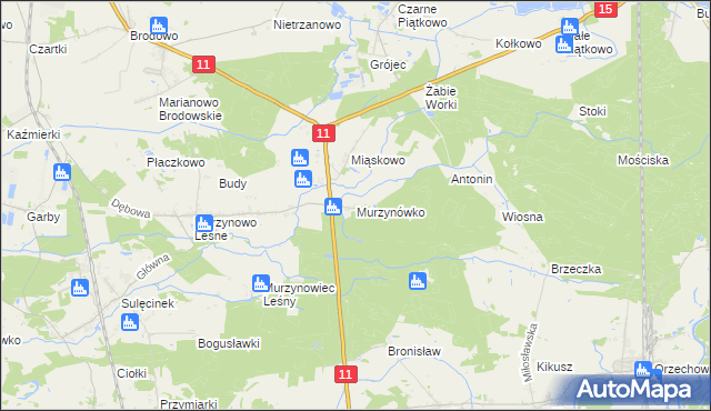 mapa Murzynówko, Murzynówko na mapie Targeo