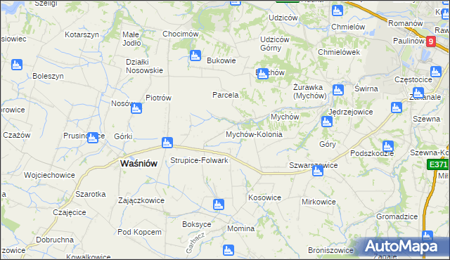 mapa Mychów-Kolonia, Mychów-Kolonia na mapie Targeo