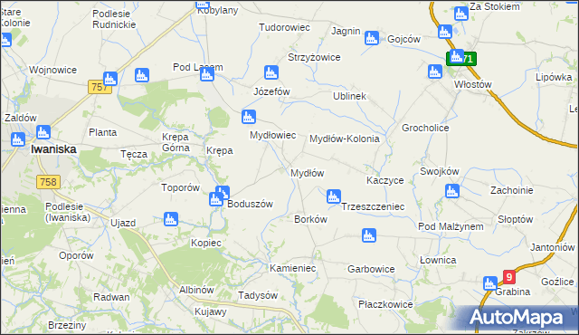 mapa Mydłów, Mydłów na mapie Targeo