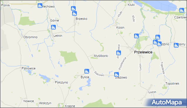 mapa Myśliborki, Myśliborki na mapie Targeo