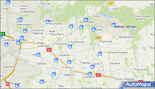 mapa Myśliszewice, Myśliszewice na mapie Targeo