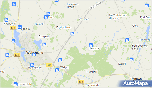 mapa Myśliwiec, Myśliwiec na mapie Targeo