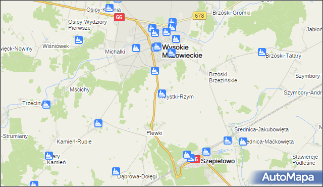 mapa Mystki-Rzym, Mystki-Rzym na mapie Targeo