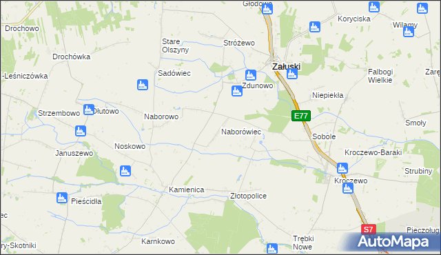 mapa Naborówiec, Naborówiec na mapie Targeo