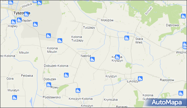 mapa Nabróż-Kolonia, Nabróż-Kolonia na mapie Targeo