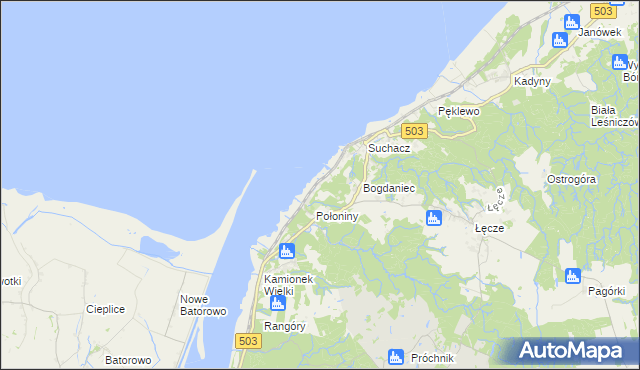 mapa Nadbrzeże gmina Tolkmicko, Nadbrzeże gmina Tolkmicko na mapie Targeo