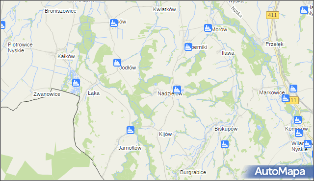 mapa Nadziejów gmina Otmuchów, Nadziejów gmina Otmuchów na mapie Targeo