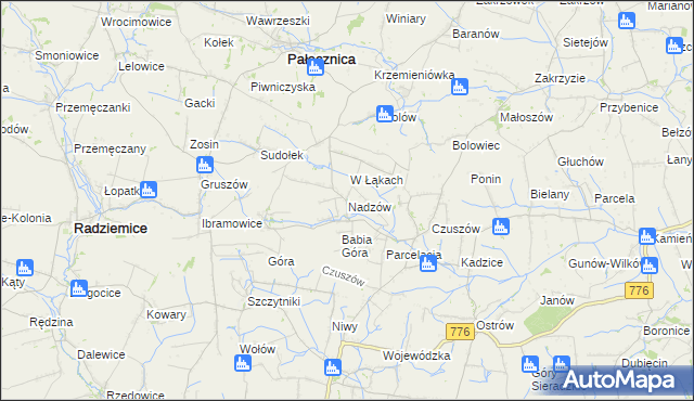 mapa Nadzów, Nadzów na mapie Targeo