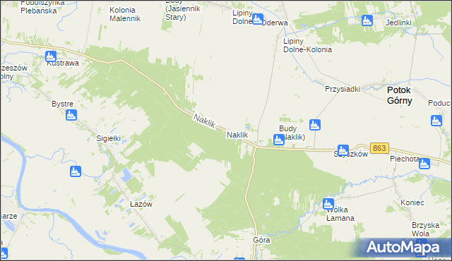 mapa Naklik, Naklik na mapie Targeo