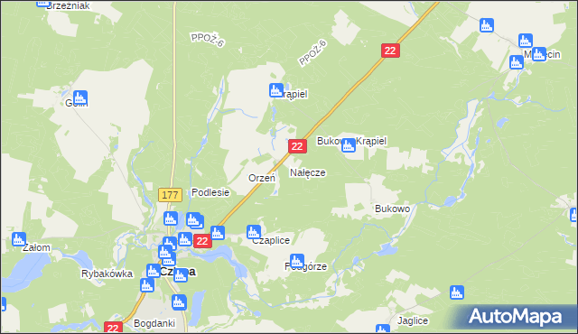 mapa Nałęcze, Nałęcze na mapie Targeo