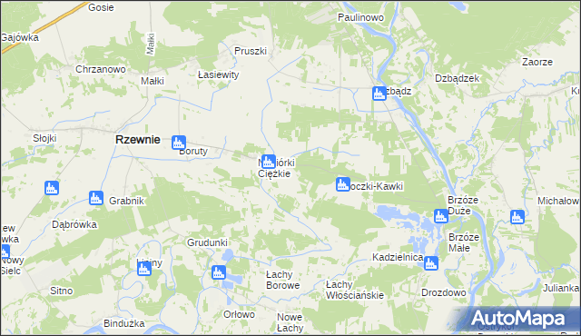 mapa Napiórki Butne, Napiórki Butne na mapie Targeo