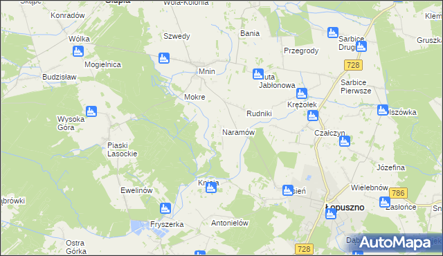 mapa Naramów, Naramów na mapie Targeo