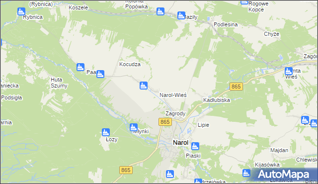 mapa Narol-Wieś, Narol-Wieś na mapie Targeo