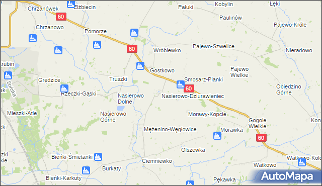 mapa Nasierowo-Dziurawieniec, Nasierowo-Dziurawieniec na mapie Targeo