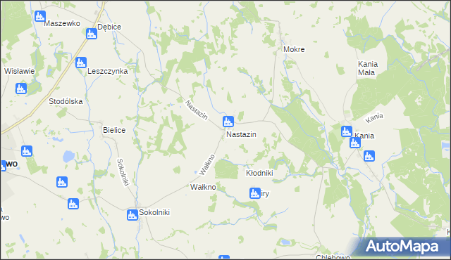 mapa Nastazin, Nastazin na mapie Targeo