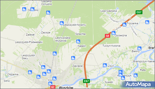 mapa Natalin gmina Wyszków, Natalin gmina Wyszków na mapie Targeo