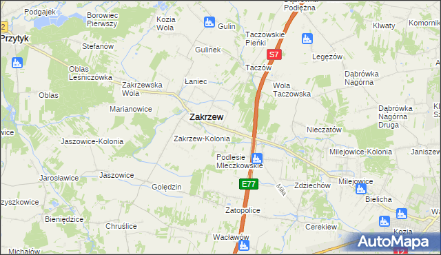 mapa Natalin gmina Zakrzew, Natalin gmina Zakrzew na mapie Targeo