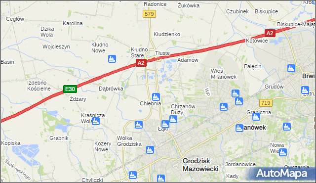 mapa Natolin gmina Grodzisk Mazowiecki, Natolin gmina Grodzisk Mazowiecki na mapie Targeo
