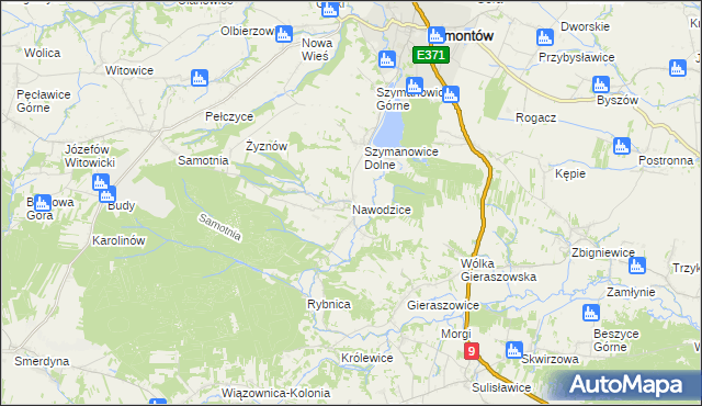 mapa Nawodzice, Nawodzice na mapie Targeo